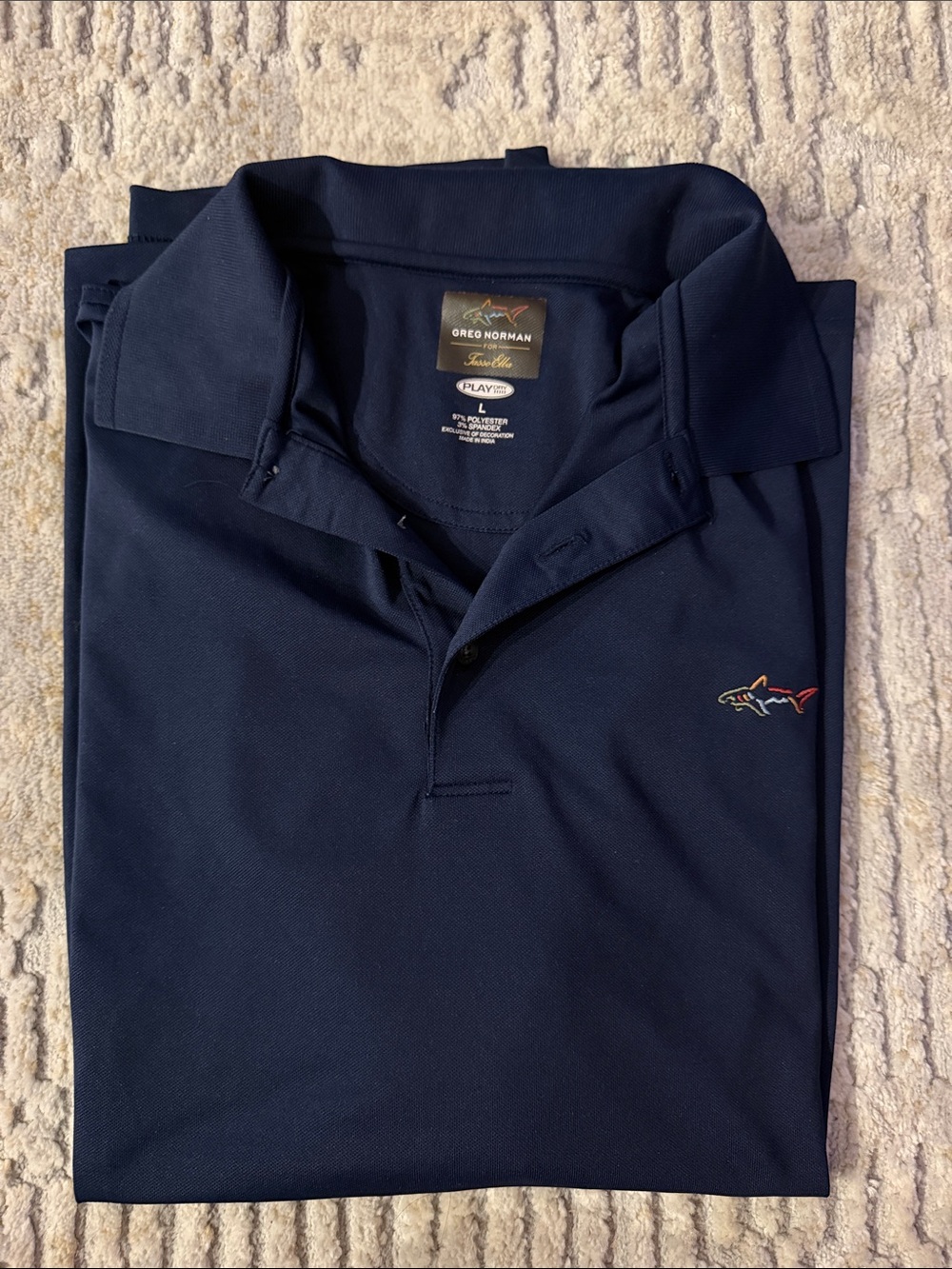 Greg Norman Collection Navy Short-Sleeve Performance Polo